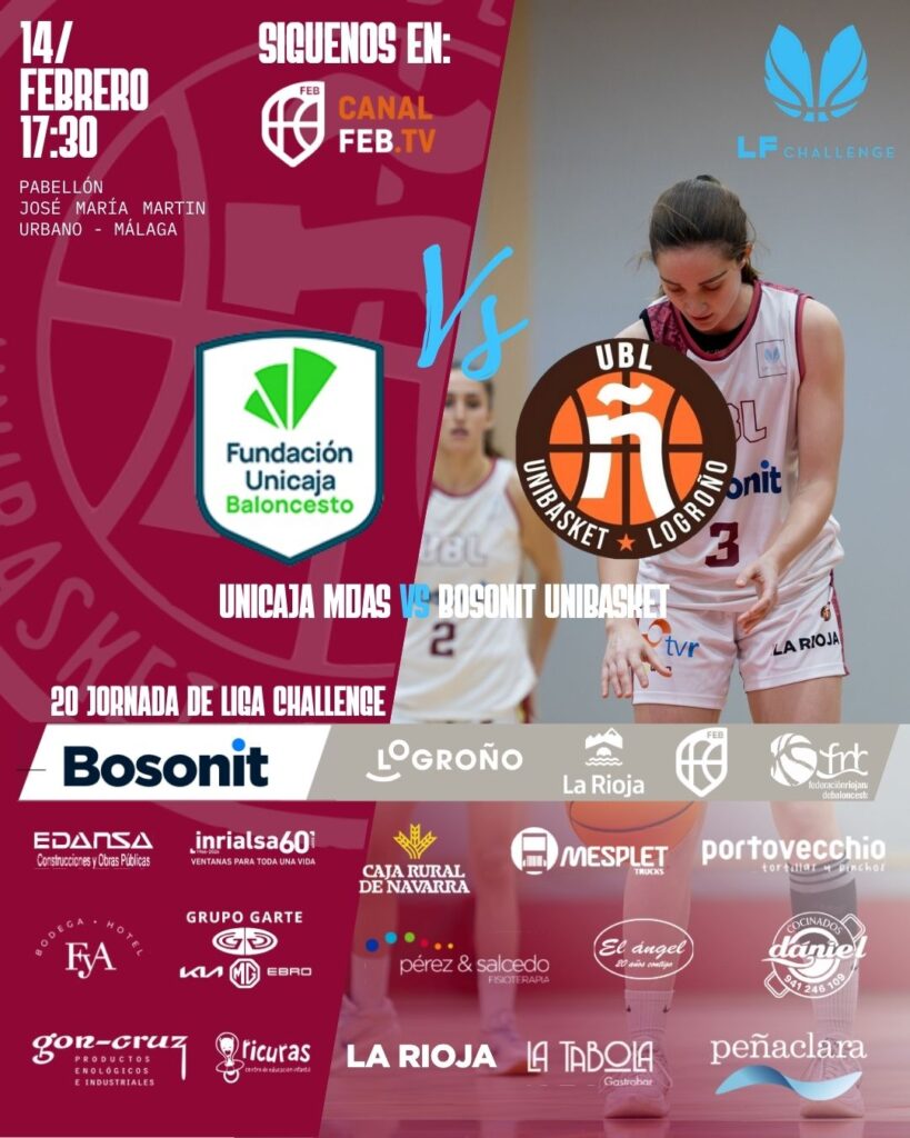 Bosonit Unibasket Logroño se prepara para desplazarse a Málaga para enfrentarse a Unicaja Mijas. 7 Presentacion 2 Partido Unicaja