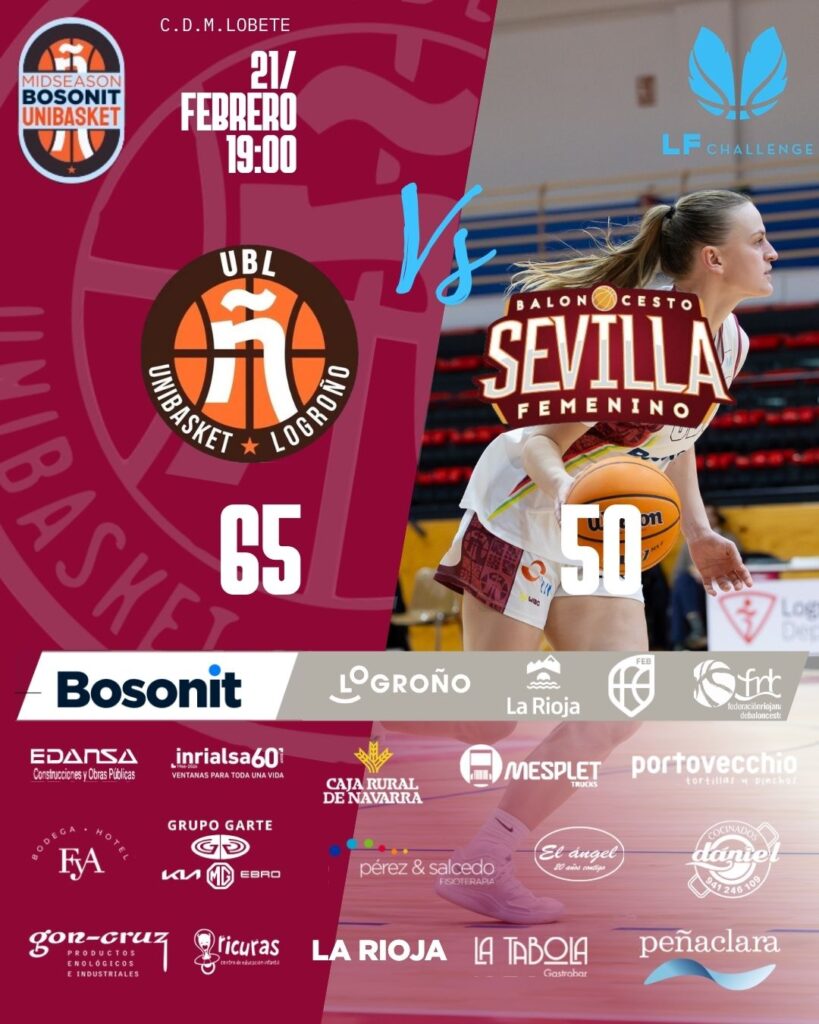 10 victoria al imponerse por 65–50 a Cajasol Baloncesto Sevilla 4 Resultado Partido Sevilla EN LOGRONO