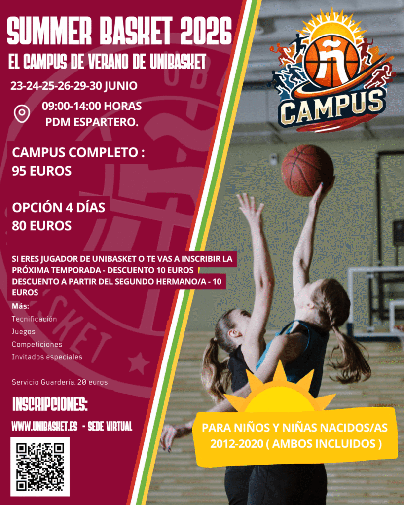 CAMPUS DE VERANO UNIBASKET 2026 / 23-24-25-26-29-30 Junio 8 SUMMERBASKET 2026
